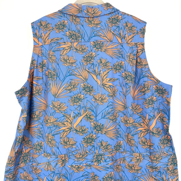 WILDFANG The Essential Sleeveless Coverall Sz 2X Blue Orange Floral Stretch - Picture 9 of 16